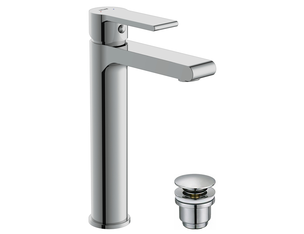 Смеситель BRASKO высокий для раковины с клик-клак