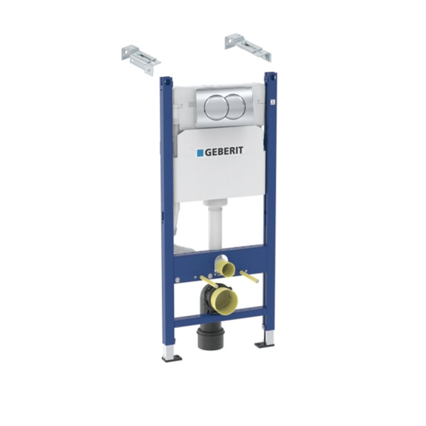 Инсталляция для подвесного унитаза Geberit Duofix, 112 см, со смывным бачком скрытого монтажа Delta 12 см, смывная клавиша Delta01, round в Уфе — купить с доставкой | Nova