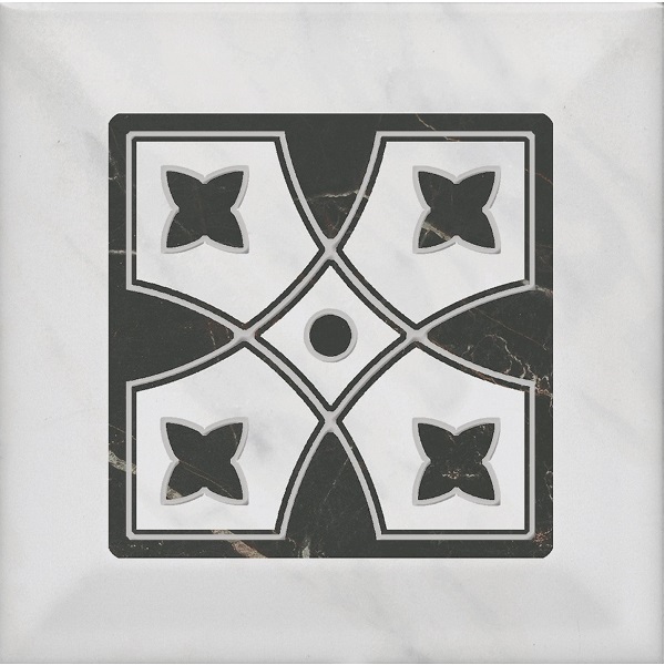 Керамический декор Келуш TOC004 1 грань черно-белый