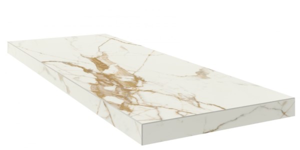 Керамическая ступень Помпеи Уайт угловая левая