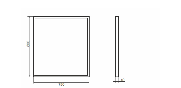 Прямоугольное зеркало Бредфорд 75