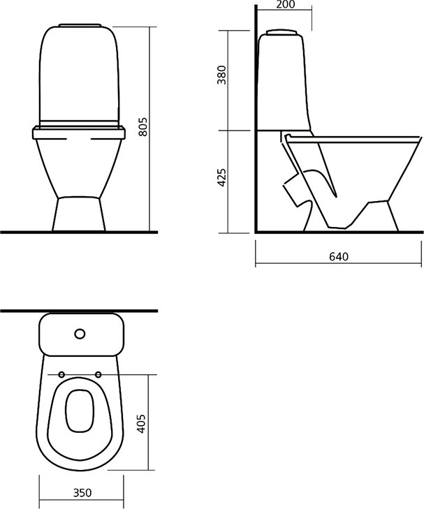 САМАРСКИЙ СТАНДАРТ Унитаз-компакт Белый S1 (WC.CC/Samarsky/1-P/WHT.G/S1) в Уфе — купить с доставкой | Nova