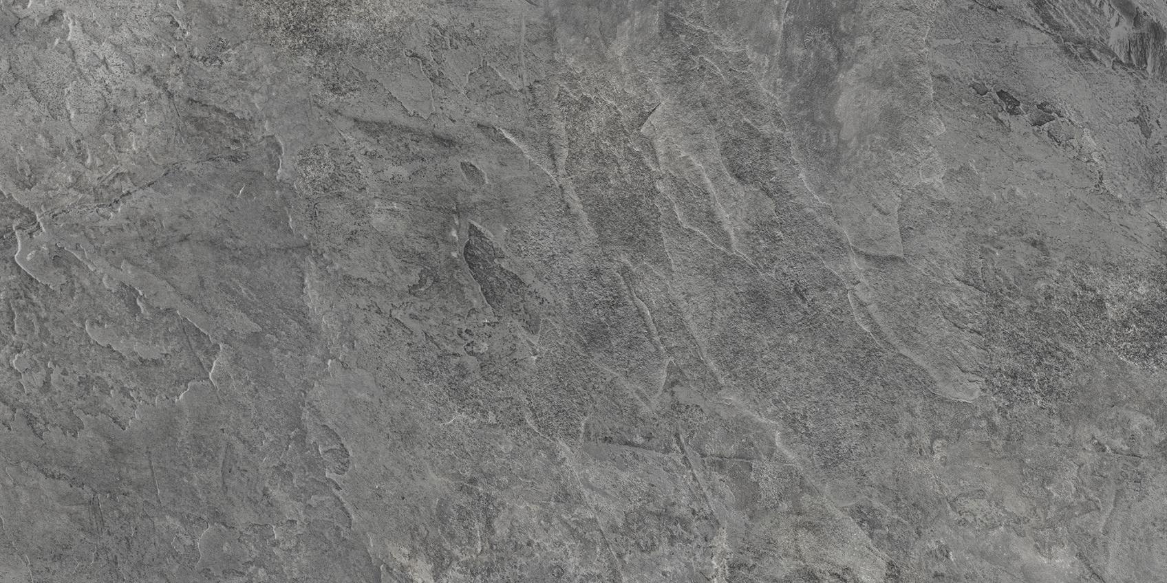 Керамический гранит Kerranova Кратер темно-серый K-2212/SR структурированный 60х120