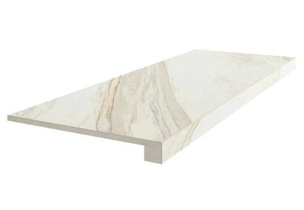 Керамическая ступень Треви Уайт фронтальная