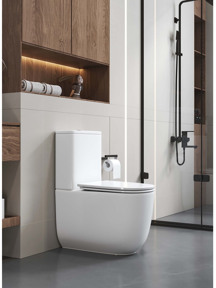 Унитаз напольный, безободковый, система смыва торнадо, Aquatek Optima Plus 620x355x790 в Уфе — купить с доставкой | Nova