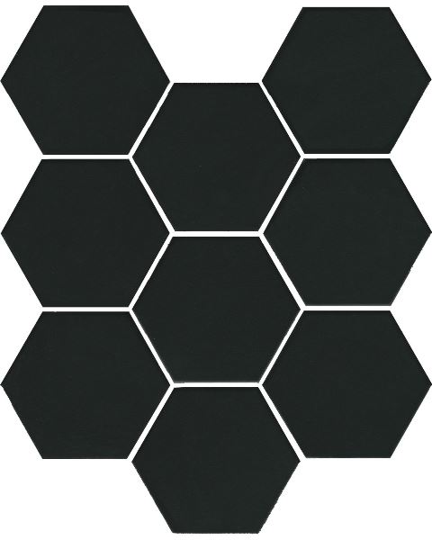 Керамический гранит Кальсада SG1008N черный натуральный (полотно 37х31см из 9 частей 12х10,4см)