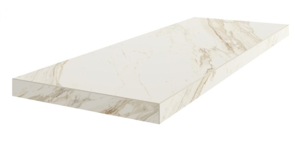 Керамическая ступень Треви Уайт угловая правая