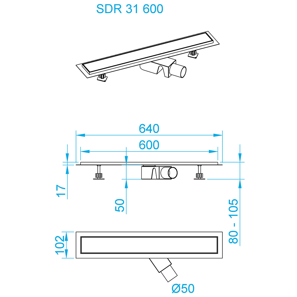 Душевой трап RGW SDR-31B 600 мм