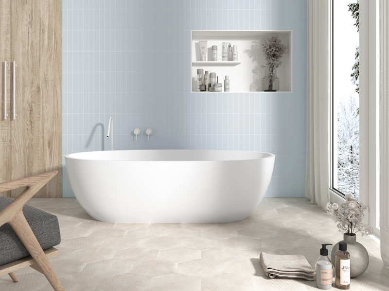 Плитка керамическая настенная 28530 COSTA NOVA ONDA Baby Blue Matt 5x20 см 28530 в Уфе — купить с доставкой | Nova