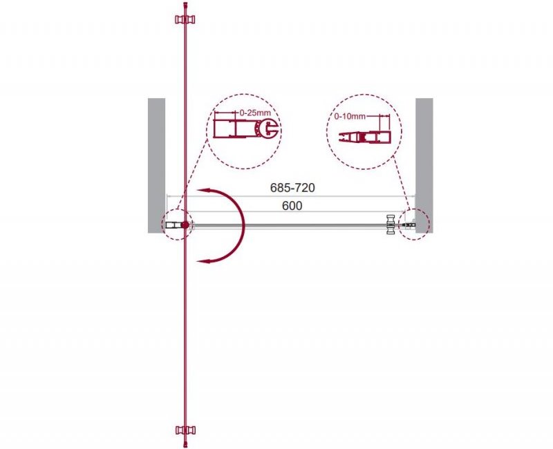 Душевая дверь в нишу ETNA-B-1 70-C-Cr-90 прозрачное стекло