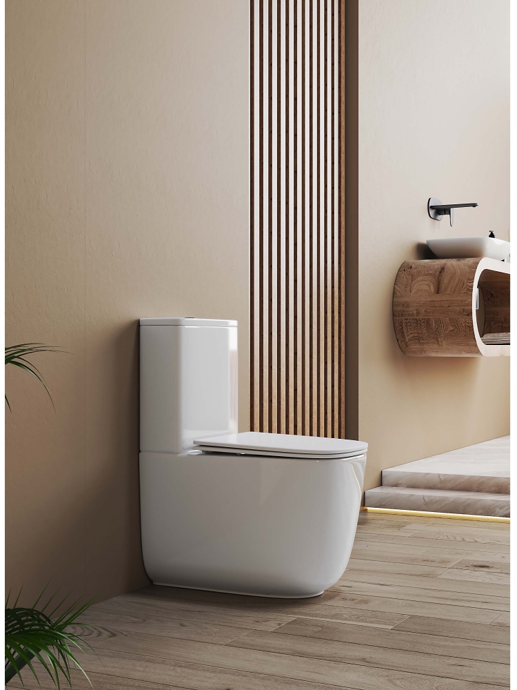 Унитаз напольный, безободковый, система смыва торнадо, Aquatek Optima Plus Square 620x355x790 в Уфе — купить с доставкой | Nova