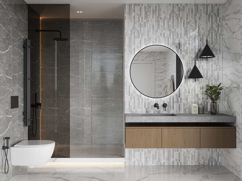 Керамическая плитка Modello white wall 01