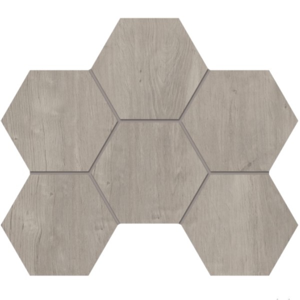 Керамическая мозаика Estima Soft Wood SF03 Grey Hexagon неполированный 25x28.5