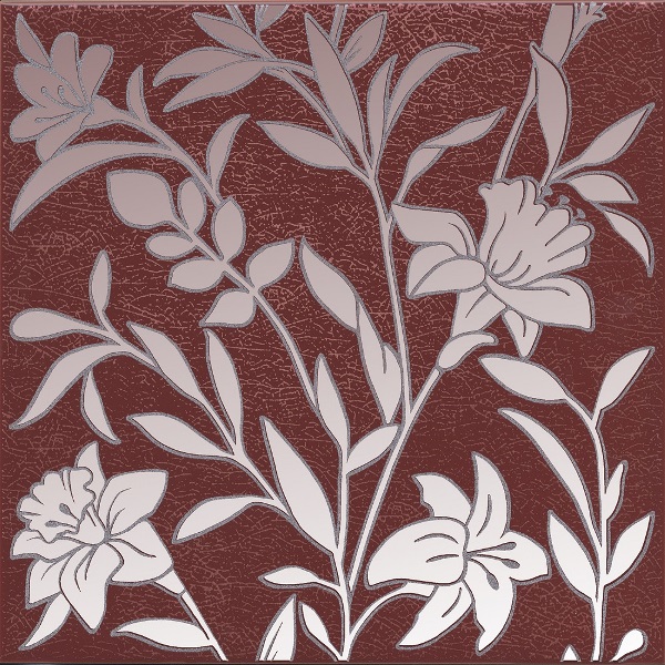 Керамический декор Барберино HGD\C568\5293 4 бордо глянцевый