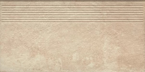 Клинкерная ступень Scandiano Beige Klinkier простая структурная (без капиноса, с насечками) 30х60