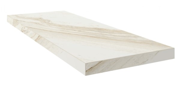 Керамическая ступень Треви Уайт угловая левая