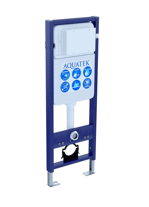 Aquatek Инсталляция для подвесного унитаза узкая Aquatek Standart 37, 1130*370*150 мм, +звукоизоляционная прокладка в Уфе — купить с доставкой | Nova