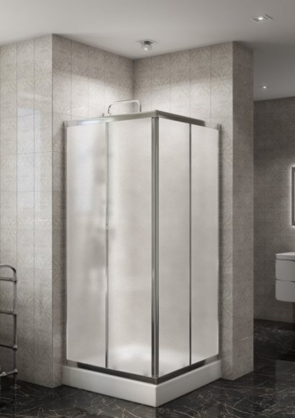 Душевой уголок DUE-A-2 90х90-P-Cr стекло punto