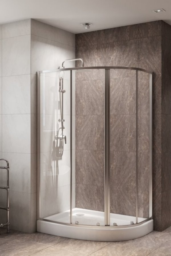 Душевой уголок DUE-RH-2 100х80-C-Cr прозрачное стекло