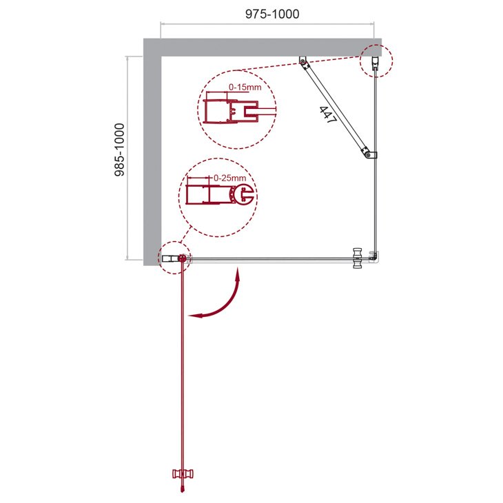 Душевой уголок ETNA-A-1 100х100-C-Cr прозрачное стекло