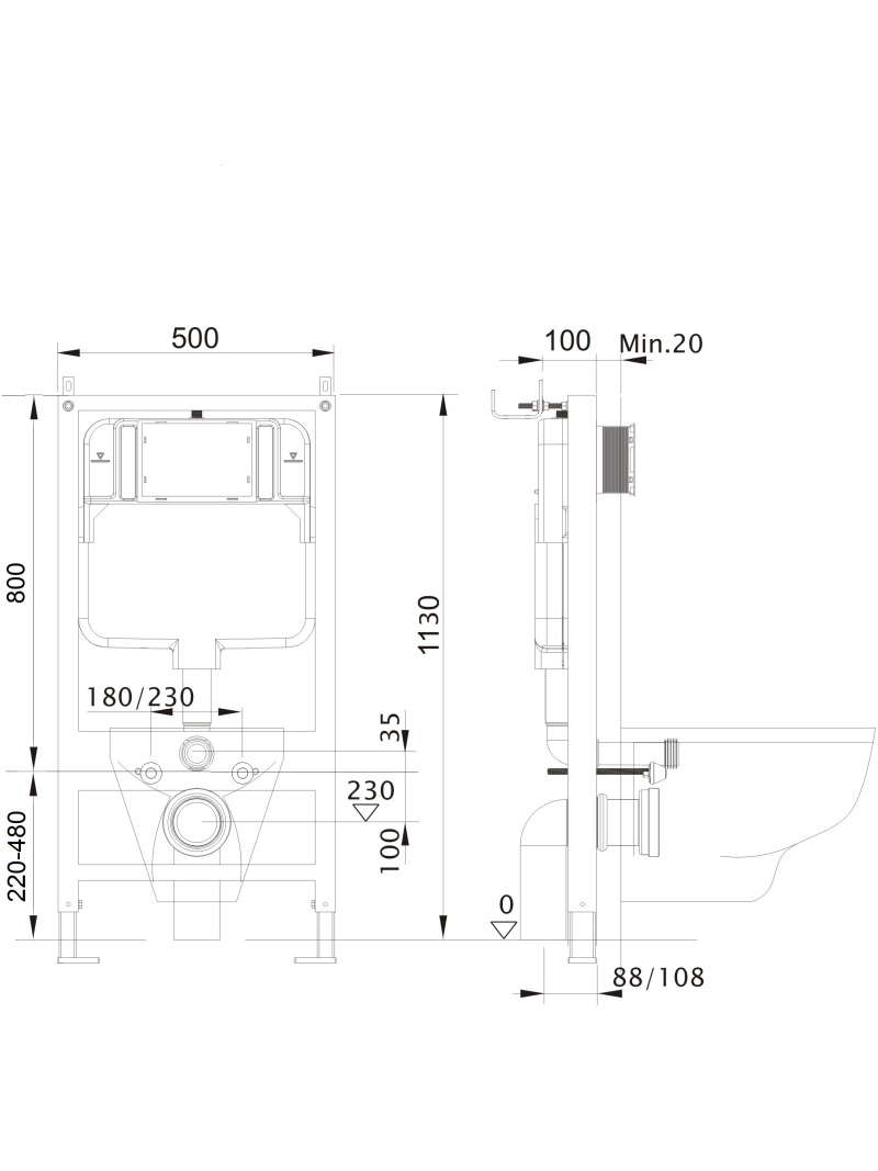 Set AQUATEK АУРА KDI38 4в1 (рама AQUATEK INS-0000012+ крепеж KKI-0000002 +кнопка KDI-0000038+унитаз AQ1805T-00) в Уфе — купить с доставкой | Nova