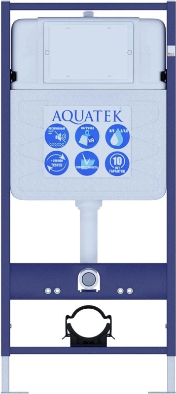 SET AQUATEK ЕВРОПА T-KKI2 (рама AQUATEK Standard INS-0000012(без клавиши)+крепеж KKI-0000002+унитаз ЕВРОПА AQ1900T-00 с тонким сиденьем soft-close в Уфе — купить с доставкой | Nova