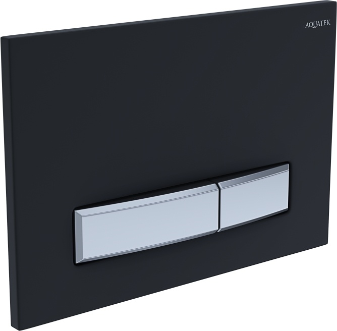 (009D-1) Панель смыва Slim Черный матовый (клавиша прямоугольная, никель) в Уфе — купить с доставкой | Nova