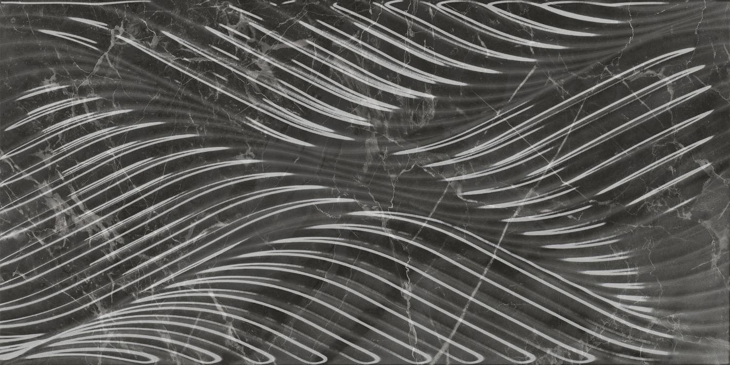 Керамическая плитка Kerama Marazzi 11282R Коррер черный глянцевый структура обрезной 30х60