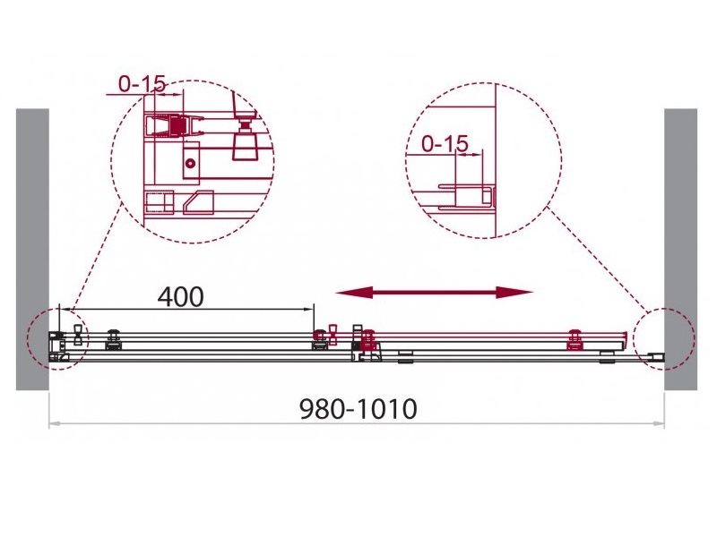 Душевая дверь в нишу ACQUA-BF-1 100-C-Cr прозрачное стекло