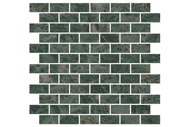 Керамический декор Эвора MM13123 мозаичный зеленый глянцевый обрезной 32х30