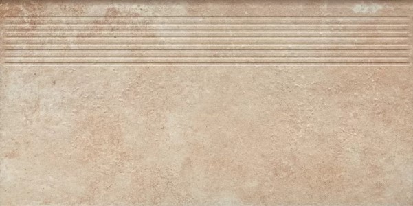 Клинкерная ступень Scandiano Ochra Klinkier простая структурная (без капиноса, с насечками) 30х60