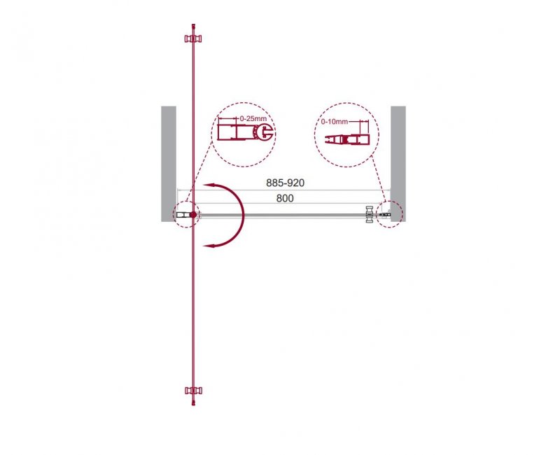 Душевая дверь в нишу ETNA-B-1 90-C-Cr-90 прозрачное стекло