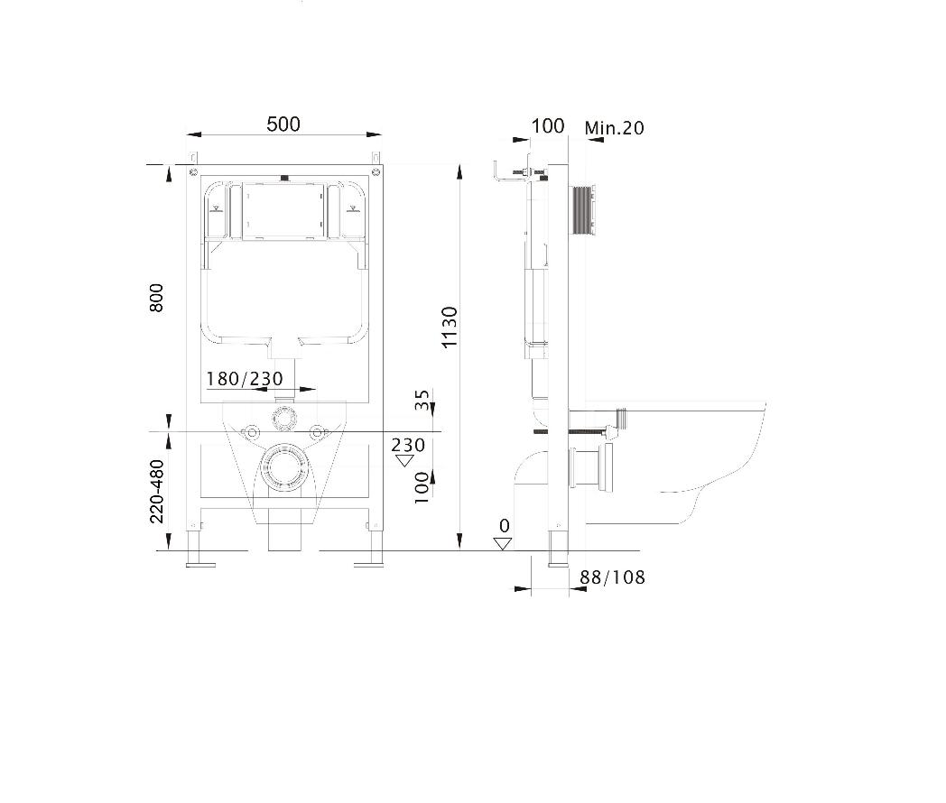 SET AQUATEK ВЕГА-1905-014 (рама AQUATEK Standard INS-0000012 с клавишей KDI-0000014 и крепежом KKI-0000002+унитаз ВЕГА AQ1905-00 с тонким сиденьем sc в Уфе — купить с доставкой | Nova