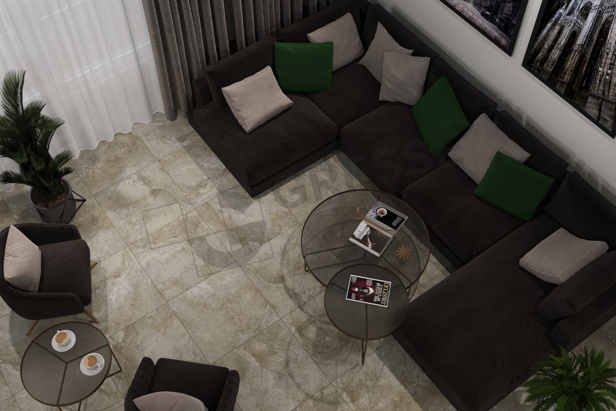 Керамический гранит Gresse GRS02-27 Petra-Limestone серый камень1200x600x10