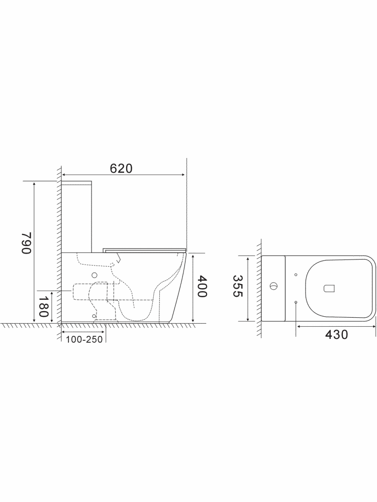 Унитаз напольный, безободковый, система смыва торнадо, Aquatek Optima Plus Square 620x355x790 в Уфе — купить с доставкой | Nova