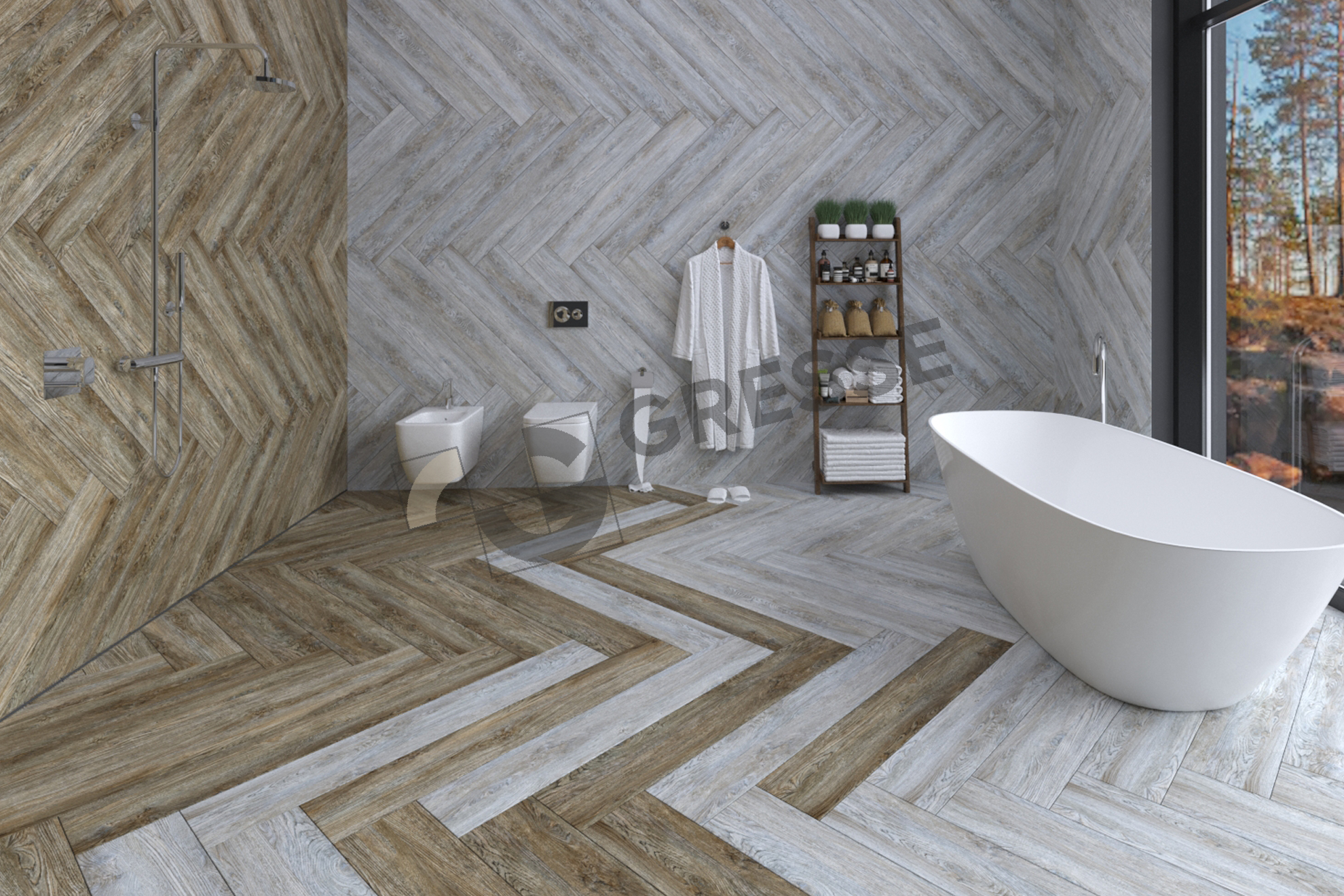 Керамический гранит Gresse Arbel GRS12-22S Kempas кемпас коричневый 1200x200x10