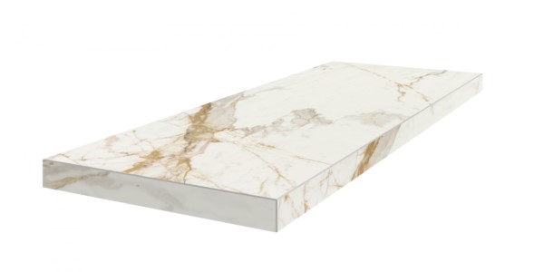 Керамическая ступень Помпеи Уайт угловая правая