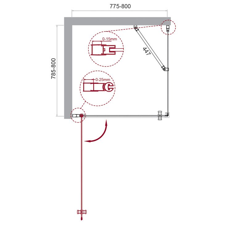 Душевой уголок ETNA-A-1 80х80-C-Cr прозрачное стекло