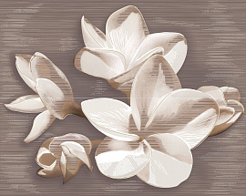 Керамическое панно Azori Amati Plumeria Alba 40,2x50,5 из двух частей 20,1x50,5