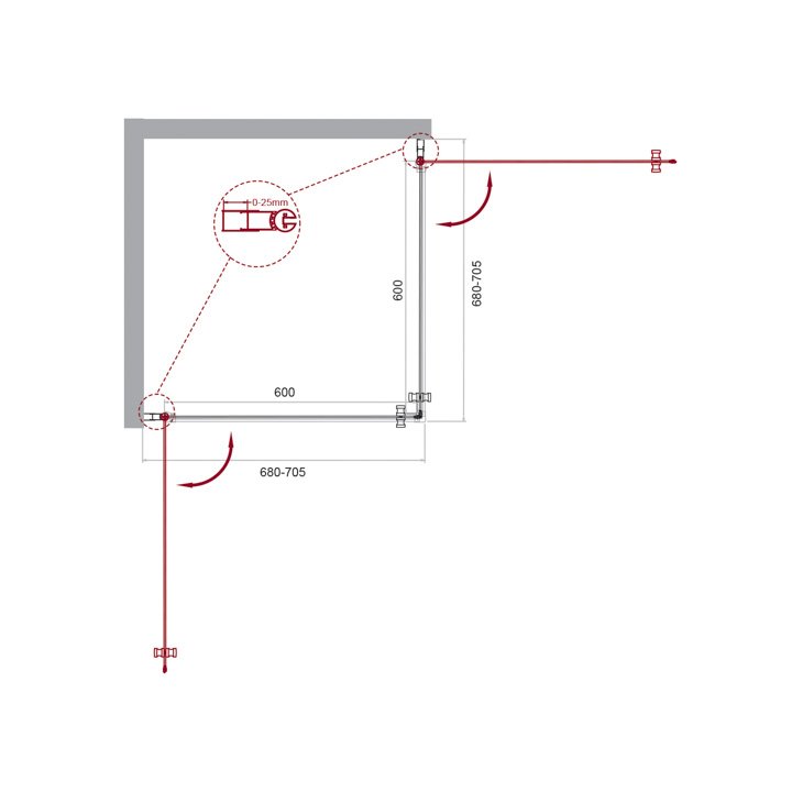 Душевой уголок ETNA-A-2 70х70-C-Cr прозрачное стекло