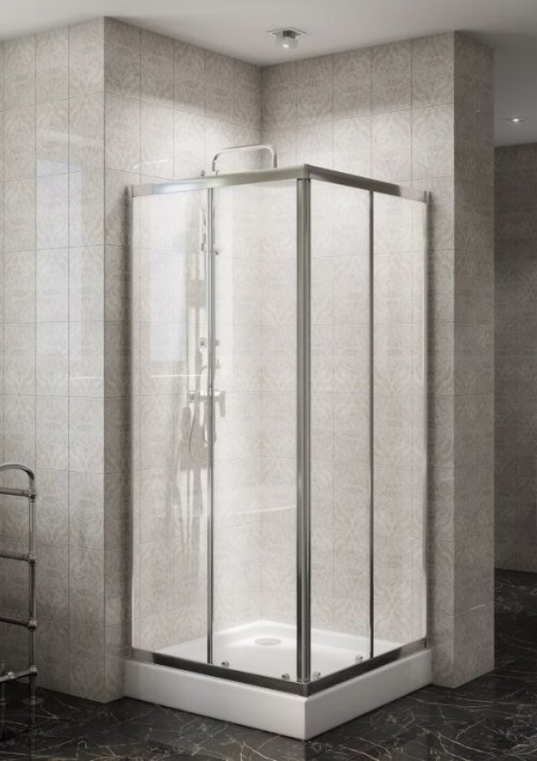 Душевой уголок DUE-A-2 90х90-C-Cr прозрачное стекло