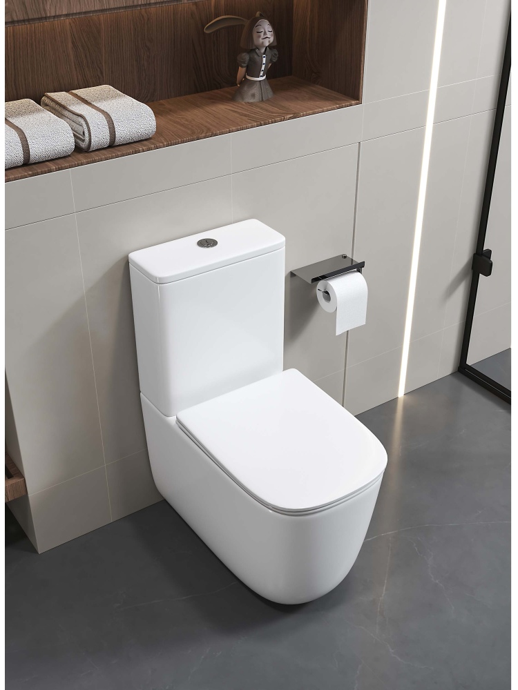 Унитаз напольный, безободковый, система смыва торнадо, Aquatek Optima Plus Square 620x355x790 в Уфе — купить с доставкой | Nova
