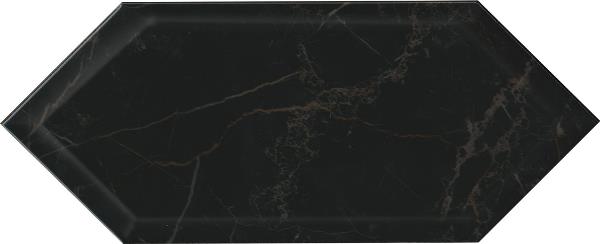 Керамическая плитка Келуш 35010 грань черный глянцевый