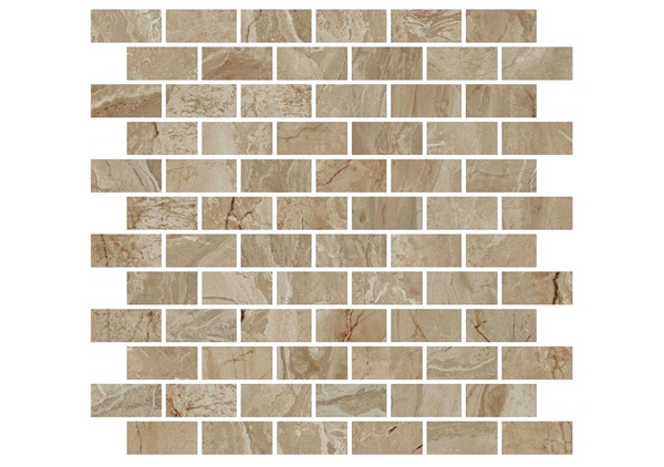 Керамический декор Эвора MM13121 мозаичный бежевый глянцевый обрезной 32х30