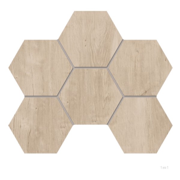 Керамическая мозаика Estima  Soft Wood SF02 Creamy Hexagon неполированный 25x28.5