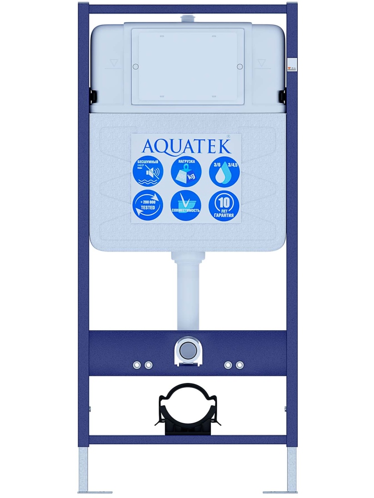 SET AQUATEK ЕВРОПА T KDI14 (рама AQUATEK Standard INS-0000012 с клавишей KDI-0000014 и крепежом KKI-0000002+унитаз AQ1900T-00 с тонким сиденьем sc) в Уфе — купить с доставкой | Nova