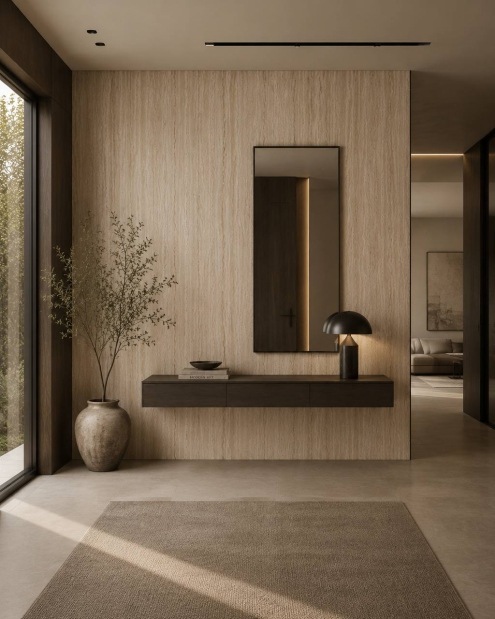 Бамбуковая панель Bonaparte Travertine carbon matt 1080*2800*8 (1шт.=3,024 кв.м.) connect в Уфе — купить с доставкой | Nova
