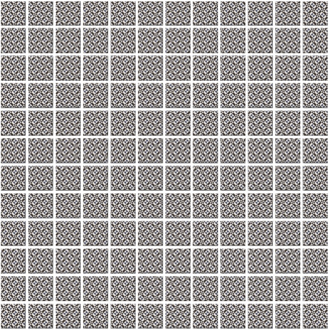 Керамическая мозаика Кастелло 20108 орнамент серый