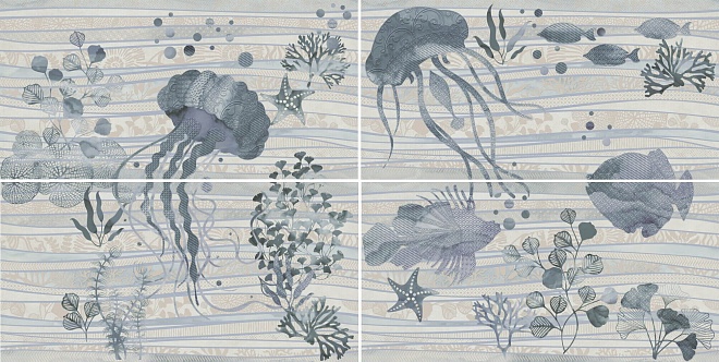 Керамическое панно Маритимос HGD/A374/4x/11144R