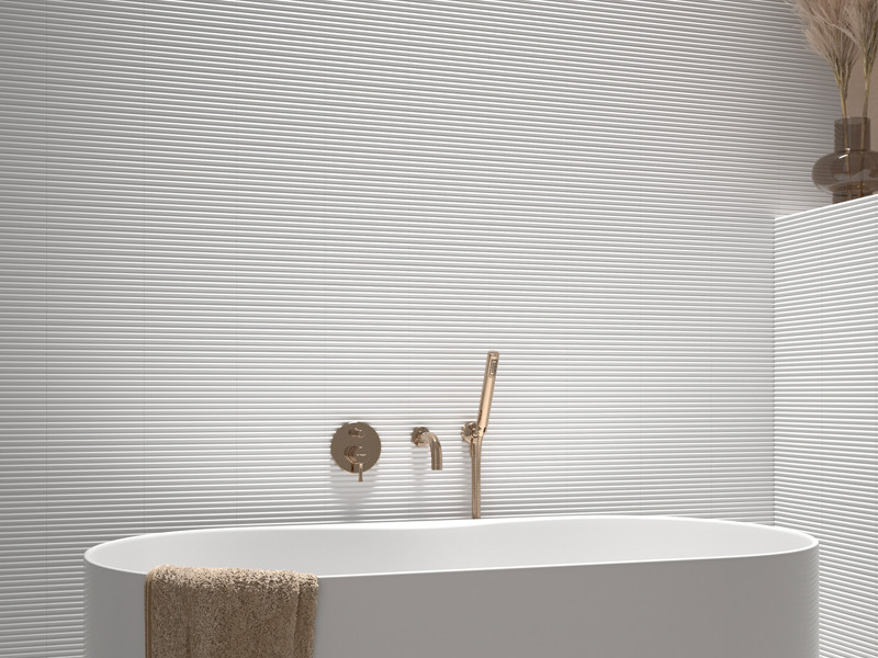 Плитка керамическая настенная 28522 COSTA NOVA ONDA White Matt 5x20 см 28522 в Уфе — купить с доставкой | Nova